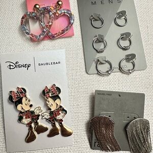 BaubleBar Disney Plaid Minnie and Mickey Earrings